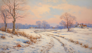Digital Arts titled "Neige en campagne" by Thomas Thomopoulos, Original Artwork, AI generated image