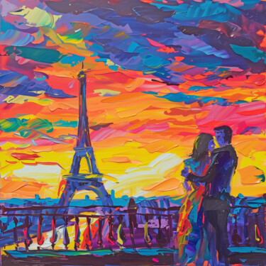 Digitale Kunst mit dem Titel "Paris fauve" von Thomas Thomopoulos, Original-Kunstwerk, KI-generiertes Bild
