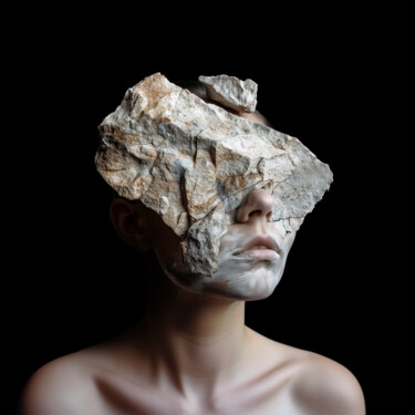 Digitale Kunst mit dem Titel "L'aveugle" von Thomas Thomopoulos, Original-Kunstwerk, KI-generiertes Bild