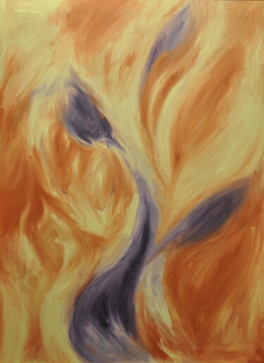 Malerei mit dem Titel "violet flames" von Thomas W. Nordmeier, Original-Kunstwerk, Acryl