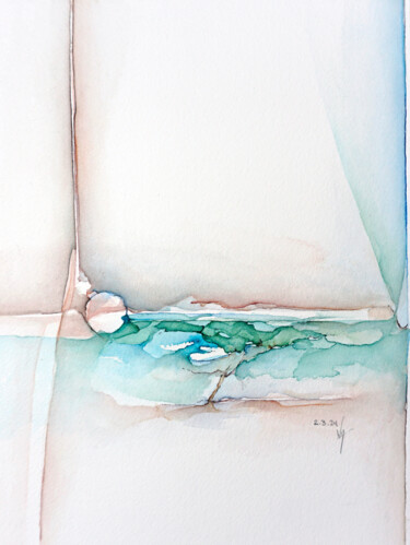 Painting titled "Horizonte 16" by Thomas Wagner, Original Artwork, Watercolor