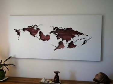 Artisanat intitulée "Planisphère mural -…" par Thomas Chatain, Œuvre d'art originale