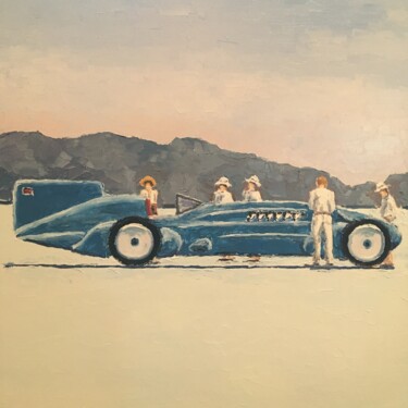 Painting titled "Bluebird 2 à Bonnev…" by Thomas Grotzky, Original Artwork, Oil Mounted on Wood Stretcher frame