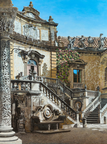 Painting titled "Villa Palagonia Siz…" by Thomas Kaemmerer, Original Artwork, Oil