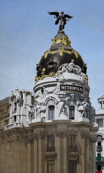 Painting titled "Madrid Metropolis" by Thomas Kaemmerer, Original Artwork, Oil