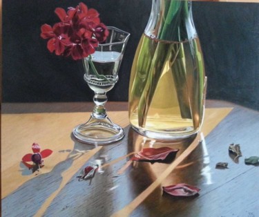 Painting titled "Rote Blume" by Thomas Kaemmerer, Original Artwork