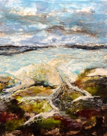 Peinture intitulée "Début de marée" par Jean Jacques Thome, Œuvre d'art originale, Encaustique