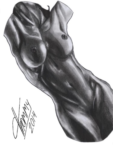 Drawing titled "Desnudo N. 3" by Thommy, Original Artwork, Graphite