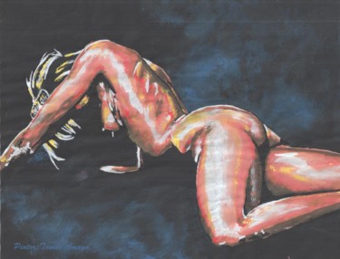 Painting titled "Desnudo Hermoso" by Thommy, Original Artwork, Tempera