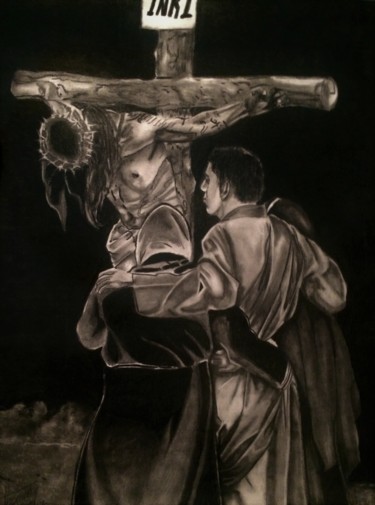 Drawing titled "Viacrucis" by Thommy, Original Artwork, Graphite