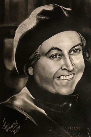 Drawing titled "Gabriela Mistral" by Thommy, Original Artwork, Graphite