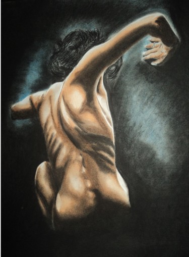 Painting titled "Desnudo (restaurado)" by Thommy, Original Artwork, Pastel