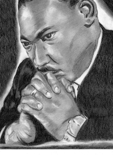 Dessin intitulée "Matin Luther King J…" par Thommy, Œuvre d'art originale, Graphite