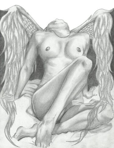 Drawing titled "Angel" by Thommy, Original Artwork, Graphite