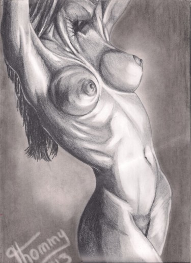 图画 标题为“Desnudo N. 2” 由Thommy, 原创艺术品, 石墨