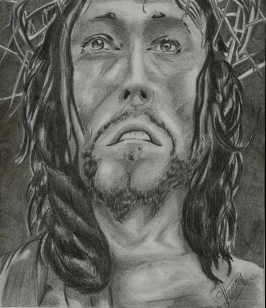 Dessin intitulée "Cristo (practica)" par Thommy, Œuvre d'art originale, Graphite