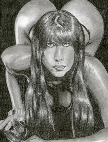 Drawing titled "Giannina Lujan" by Thommy, Original Artwork, Graphite