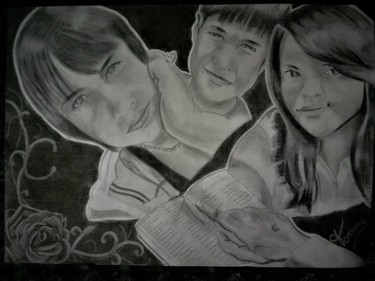Drawing titled "Thas y sus Hijos" by Thommy, Original Artwork, Graphite