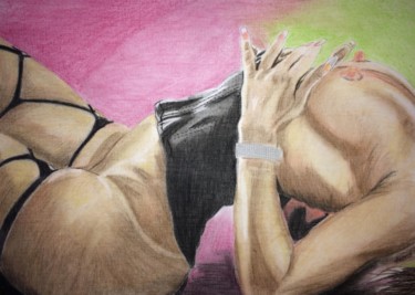Painting titled "Desnudo" by Thommy, Original Artwork, Pastel