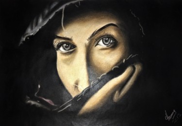 Pintura titulada "Ojos Encantadores" por Thommy, Obra de arte original, Pastel