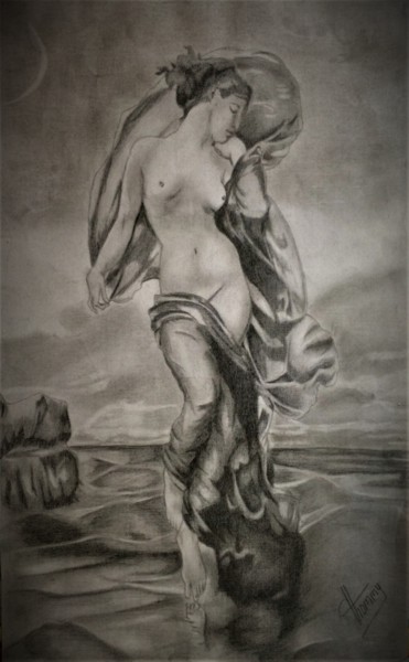 Dessin intitulée "Le Crepuscule copy…" par Thommy, Œuvre d'art originale, Graphite