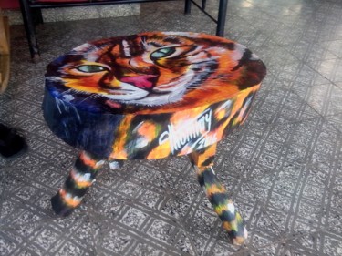 Pintura titulada "La mesa gato" por Thommy, Obra de arte original, Acrílico