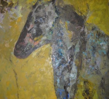 Peinture intitulée "chevalred" par Amar Aib, Œuvre d'art originale, Huile
