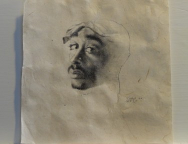 Dessin intitulée "Tupac Shakur" par Thorbjørn Morstad, Œuvre d'art originale, Autre