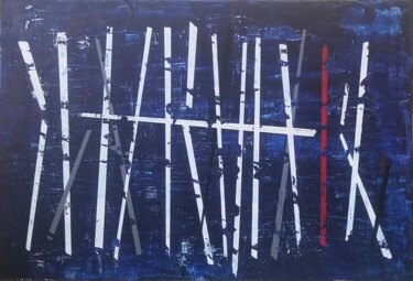 Peinture intitulée "Barrière bleue" par Thot, Œuvre d'art originale, Acrylique