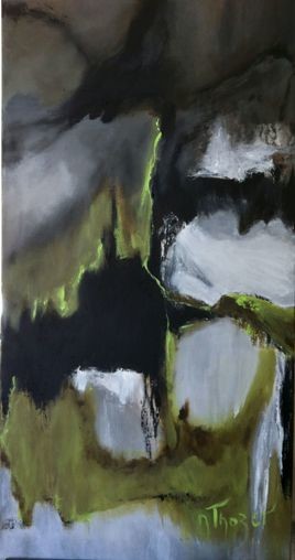 Peinture intitulée "L'Herbe verte" par Thozet, Œuvre d'art originale