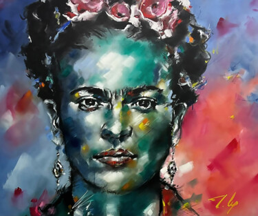 Painting titled "Frida" by Thp, Original Artwork, Oil