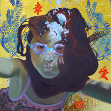 Картина под названием "The Little Mermaid" - Thu Nguyen, Подлинное произведение искусства, Масло Установлен на Алюминий