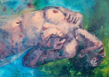 Schilderij getiteld "Colorful Female Nud…" door Anita Mihalyi (Thubakabra), Origineel Kunstwerk, Acryl Gemonteerd op Frame v…