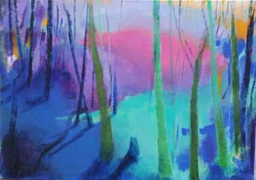 Painting titled "FORET 1" by Thyga, Original Artwork, Acrylic