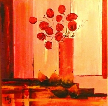 Painting titled "bouquet aux poires" by Thyga, Original Artwork