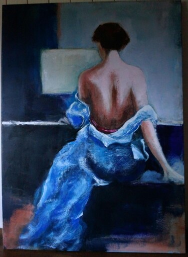 Peinture intitulée "pianiste-en-bleu.jpg" par Thyga, Œuvre d'art originale