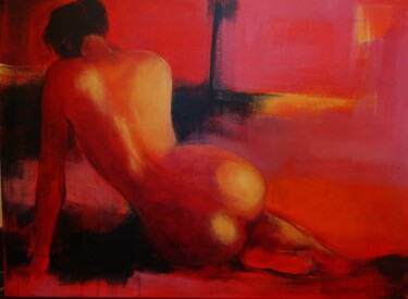 Peinture intitulée "nu rouge" par Thyga, Œuvre d'art originale