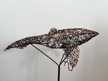 Sculpture titled "Crystal Whale" by Ti'Ou, Original Artwork, Metals