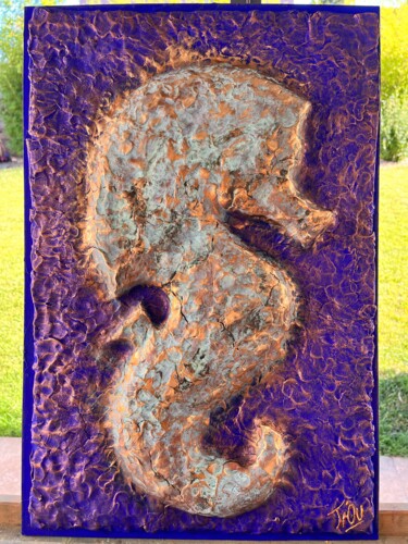Pintura intitulada "Tableau 3D hippocam…" por Ti'Ou, Obras de arte originais, Argila