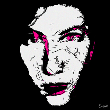 Digitale Kunst mit dem Titel "Broken Face" von Tiago De Paula, Original-Kunstwerk, Digitale Malerei