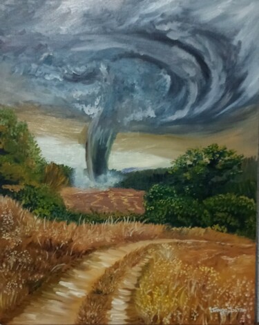Pintura intitulada "O tornado" por Tiago Lima, Obras de arte originais, Óleo