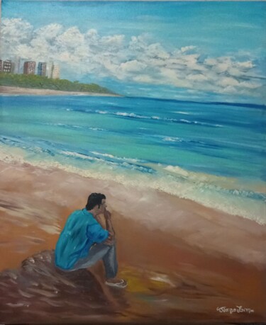 Painting titled "Momento a sós" by Tiago Lima, Original Artwork, Oil