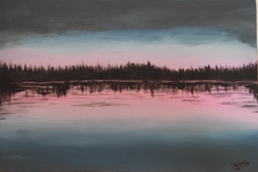Pintura intitulada "Reflexão no Lago" por Tiago Mineiro, Obras de arte originais, Acrílico