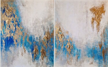 Картина под названием ""AZUR BRILLANT"" - Tiana Karapetian, Подлинное произведение искусства, Акрил Установлен на Деревянная…