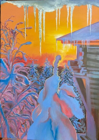 Painting titled "Зимняя сказка" by Tatiana Fateeva, Original Artwork, Oil