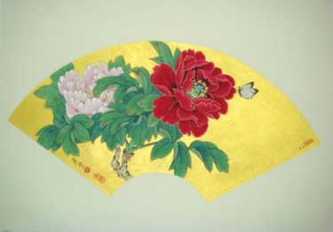 Painting titled "国色" by Tian Xi Feng, Original Artwork, Oil