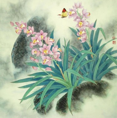Painting titled "清雾含香" by Tian Xi Feng, Original Artwork, Oil