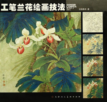 绘画 标题为“《工笔兰花绘画技法》画册” 由田 希丰, 原创艺术品, 油