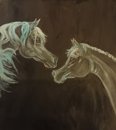 Pittura intitolato "Arabian Horse abstr…" da Tiba, Opera d'arte originale, Acrilico
