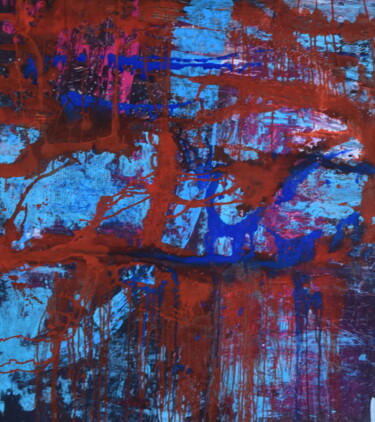 Pintura intitulada "Rojo&Azul" por Tiba, Obras de arte originais, Acrílico